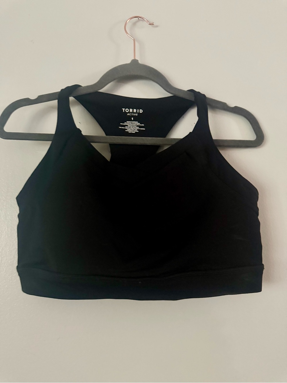 Torrid Active Black Racerback Sports Bra Plus Size 1X 14 16 Workout Yoga